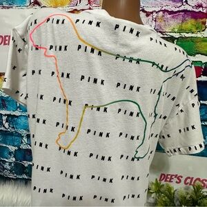 PINK VS LARGE ALL LOGO SHORT SLEEVE